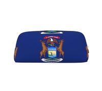 BKDODKS Estuche multifuncional con estampado de la bandera del estado de Michigan, con cremallera, grande, para trabajo, viajes, etc