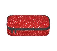 BKDODKS Estuche multifuncional con estampado de lunares rojos y blancos, bolsa de almacenamiento para artículos de papelería, suministros favoritos para adultos