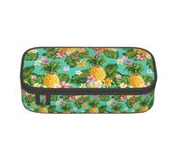 BKDODKS Estuche multifuncional con estampado de piña de frutas tropicales, bolsa de almacenamiento de papelería, suministros favoritos para adultos