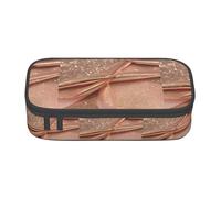 BKDODKS Estuche multifuncional con estampado de purpurina de oro rosa, bolsa de almacenamiento para artículos de papelería, suministros favoritos para adultos