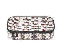 BKDODKS Estuche multifuncional con estampado de salmón, bolsa de almacenamiento de artículos de papelería, suministros favoritos para adultos