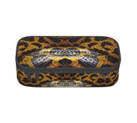 BKDODKS Estuche multifuncional con estampado de serpiente amarilla para guardar artículos de papelería, suministros favoritos para adultos