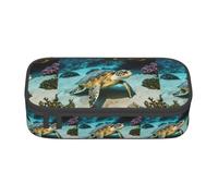 BKDODKS Estuche multifuncional con estampado de tortuga marina para guardar artículos de papelería, suministros favoritos para adultos