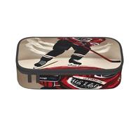 BKDODKS Estuche multifuncional con estampado deportivo de hockey, bolsa de almacenamiento de artículos de papelería, suministros favoritos para adultos
