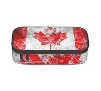 BKDODKS Estuche multifuncional con estampado retro de la bandera de Canadá, bolsa de almacenamiento de artículos de papelería, suministros favoritos para adultos