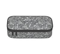 BKDODKS Estuche multifuncional de lentejuelas plateadas con estampado brillante para lápices, bolsa de almacenamiento de artículos de papelería, suministros favoritos para adultos