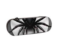 BKDODKS Estuche multifuncional de piel con estampado de araña negra, versátil, 8,5 x 1,5 x 6,8 cm, negro, Taglia Unica, Black, Talla única