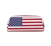 BKDODKS Estuche para lápices con estampado de bandera americana, con cremallera, grande, para trabajo, viajes, estuche multifuncional