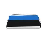 BKDODKS Estuche para lápices con estampado de bandera de Estonia con cremallera, grande, para trabajo, viajes, estuche multifuncional