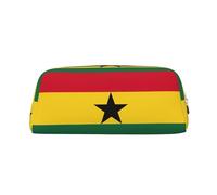 BKDODKS Estuche para lápices con estampado de bandera de Ghana con cremallera, grande, para trabajo, viajes, estuche multifuncional