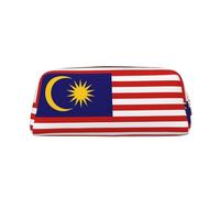 BKDODKS Estuche para lápices con estampado de bandera de Malasia con cremallera, estuche grande para trabajo, viajes, estuche multifuncional