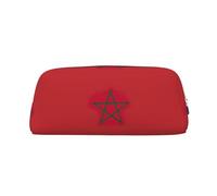 BKDODKS Estuche para lápices con estampado de bandera de Marruecos con cremallera, grande, para trabajo, viajes, estuche multifuncional