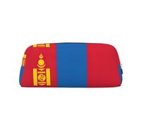 BKDODKS Estuche para lápices con estampado de bandera de Mongolia, con cremallera, grande, para trabajo, viajes, estuche multifuncional
