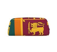 BKDODKS Estuche para lápices con estampado de bandera de Sri Lanka con cremallera, estuche grande para trabajo, viajes, estuche multifuncional