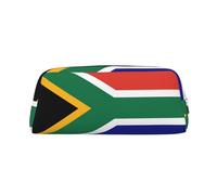 BKDODKS Estuche para lápices con estampado de bandera de Sudáfrica con cremallera, estuche grande para trabajo, viajes, estuche multifuncional