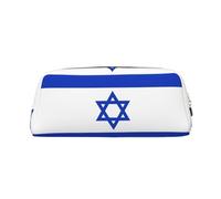 BKDODKS Estuche para lápices con estampado de bandera israelí con cremallera, estuche grande para trabajo, viajes, estuche multifuncional