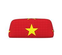 BKDODKS Estuche para lápices con estampado de bandera vietnamita con cremallera, bolsa grande para lápices para trabajo, viajes, estuche multifuncional