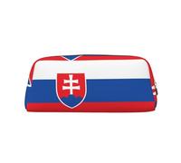 BKDODKS Estuche para lápices con estampado de la bandera de Eslovaquia, con cremallera, grande, para trabajo, viajes, estuche multifuncional