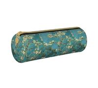 BKDODKS - Estuche para lápices de piel con cremallera para adultos, diseño de flores de almendros, blanco, talla única