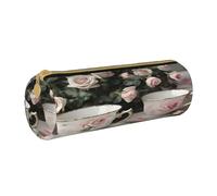 BKDODKS Estuche para lápices de piel con diseño romántico desgastado para adultos, para hombres y mujeres, con cremallera, ligero