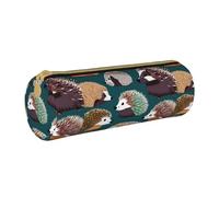 BKDODKS Estuche para lápices de piel con estampado de erizos para adultos, para hombres y mujeres, con cremallera, ligero