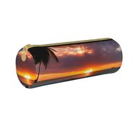 BKDODKS Estuche para lápices de piel con estampado de puesta de sol para adultos, para hombres y mujeres, con cremallera, ligero