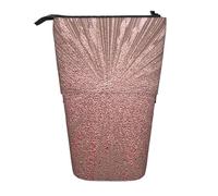 BKDODKS Estuche telescópico con estampado de oro rosa y rojo, bolsa de almacenamiento de pie, papelería, cosméticos