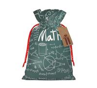 BKDODKS Formulas Shapes Theory Math Lesson Word Print Christmas Bags Festive Gift Bags Ribbons Tags, Candy Wrapper Christmas Party