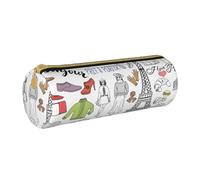 BKDODKS French Paris Tour - Estuche de piel con estampado de la Torre Eiffel para adultos, para hombres y mujeres, con cremallera, ligero