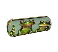BKDODKS Funny Green Frogs 1 - Estuche de piel para adultos, para hombres y mujeres, con cremallera, ligero