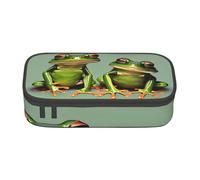 BKDODKS Funny Green Frogs 1 - Estuche multifuncional para lápices, artículos de papelería, bolsa de almacenamiento, suministros favoritos para adultos