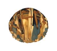 BKDODKS Gorro de ducha con estampado de mujer en el antiguo Egipto para mujer, ligero, reutilizable, suave, impermeable, a prueba de fugas, color negro