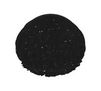 BKDODKS Gorro de ducha con estampado de purpurina negra para mujer, ligero, reutilizable, suave, impermeable, a prueba de fugas.