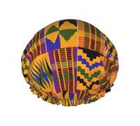 BKDODKS Gorro de ducha con estampado étnico africano para mujer, ligero, reutilizable, suave, impermeable, a prueba de fugas, color negro