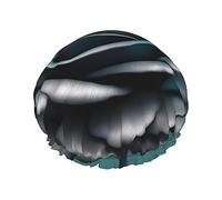 BKDODKS Gorro de ducha para mujer, ligero, reutilizable, suave, impermeable, a prueba de fugas, color negro