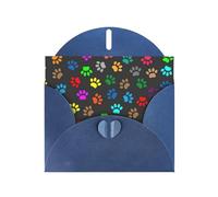 BKDODKS - Juego de tarjetas de felicitación coloridas con estampado de pata de perro, 4 x 6 pulgadas, versátiles tarjetas de Navidad, tarjetas de notas de cumpleaños