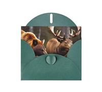 BKDODKS - Juego de tarjetas de felicitación de 4 x 6 pulgadas, diseño de oso de ciervo, diseño de oso de ciervo, diseño de alce