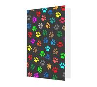 BKDODKS - Juego de tarjetas de felicitación festivas con estampado de huellas de perro, 4 x 6 mas, tarjetas de felicitación en blanco, para todas las ocasiones