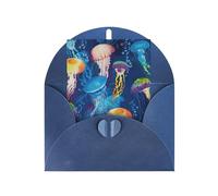 BKDODKS - Juego de tarjetas de felicitación festivas con estampado de medusas de colores, 4 x 6 mas, tarjetas de felicitación en blanco, para todas las ocasiones