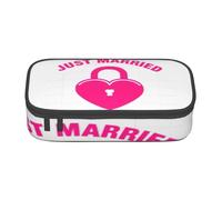 BKDODKS Just married - Estuche multifuncional para lápices, papelería, bolsa de almacenamiento, suministros favoritos para adultos
