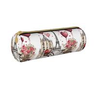 BKDODKS Love Paris Tower - Estuche de piel con cremallera para hombre, diseño de corazón, para hombre, mujer, con cremallera, ligero