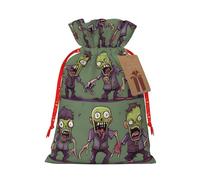 BKDODKS Many Zombies - Bolsas de regalo festivas con impresión navideña, etiquetas de cinta, envoltura de caramelos, fiesta de Navidad