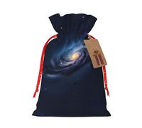 BKDODKS Milky Way Universe - Bolsas de Navidad con estampado de galaxia, bolsas de regalo festivas, cintas, etiquetas, envoltura de caramelos, fiesta de Navidad