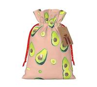 BKDODKS Muchas imágenes de aguacate imprimen bolsas de regalo de Navidad, bolsas de regalo festivas, etiquetas, cinta, envoltura de caramelos, fiesta de Navidad