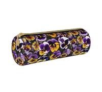 BKDODKS Pansy Perfection - Estuche de piel con estampado para adultos, para hombres y mujeres, con cremallera, ligero