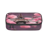 BKDODKS Paris Street - Estuche multifuncional con estampado floral rojo de la Torre Eiffel, bolsa de almacenamiento de artículos de papelería, suministros favoritos para adultos