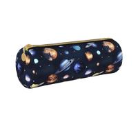 BKDODKS Planets Stars and Milky Way - Estuche de piel con estampado de galaxia para adultos, para hombres y mujeres, con cremallera, ligero