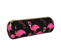 BKDODKS Precioso estuche de cuero con estampado de flamencos rojos para adultos, para hombres y mujeres, con cremallera, ligero, White, Talla única