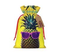 BKDODKS Psych - Bolsas de regalo de Navidad, etiquetas impresas con cita de piña con cinta para dulces y fiestas de Navidad