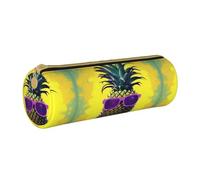 BKDODKS Psych - Estuche de piel con estampado de piña para adultos, para hombres y mujeres, con cremallera, ligero